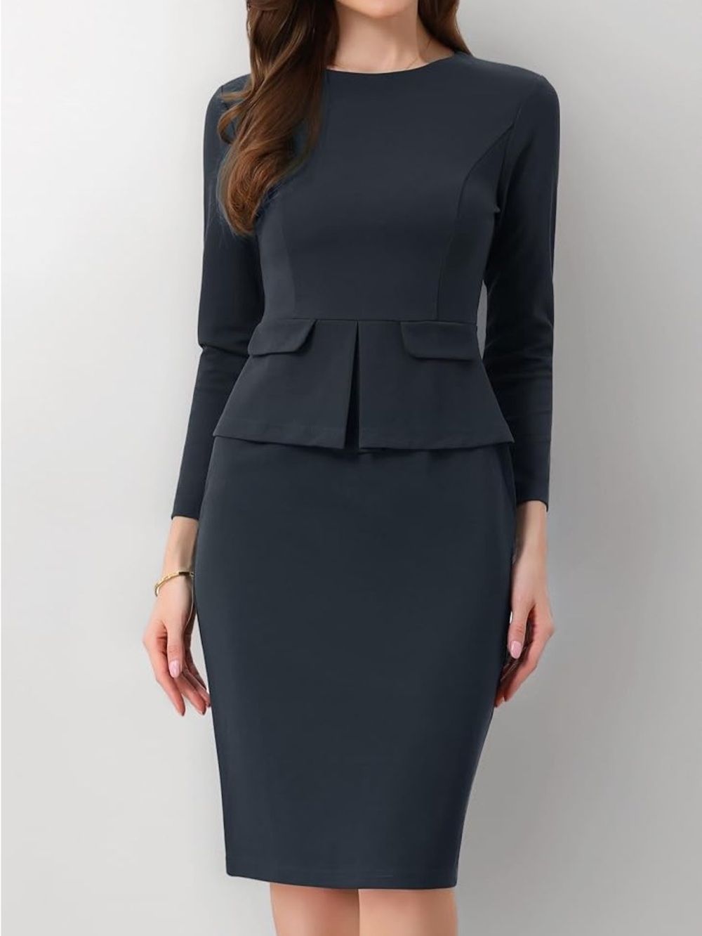 Navy peplum 3/4 sleeve dress size XL
